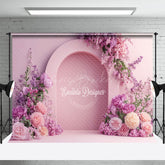 Lofaris Romantic Pink Arch Floral Wedding Photo Backdrop